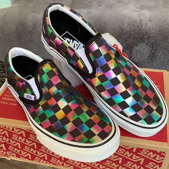 Vans Shoes - VANS CLASSIC SLIP ON IRIDESCENT CHECKERBOARD WMNS
